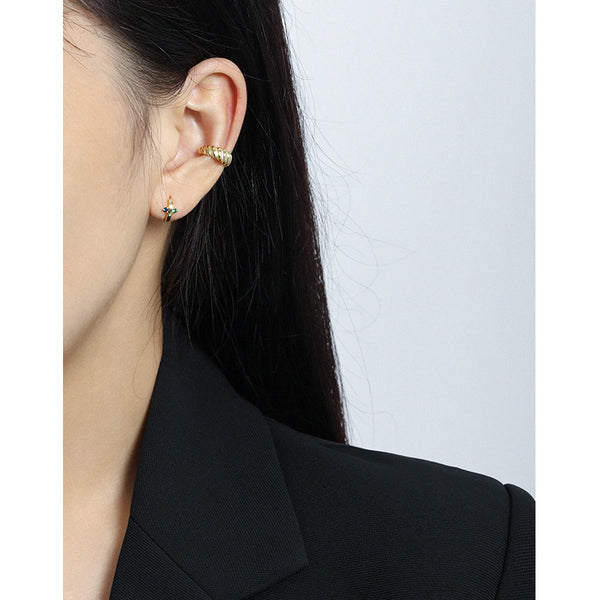 RHE1314 925 Sterling Silver Geometric Zircon Earrings