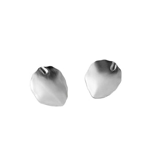 RHE1302 925 Sterling Silver Irregular Leaf Stud Earrings