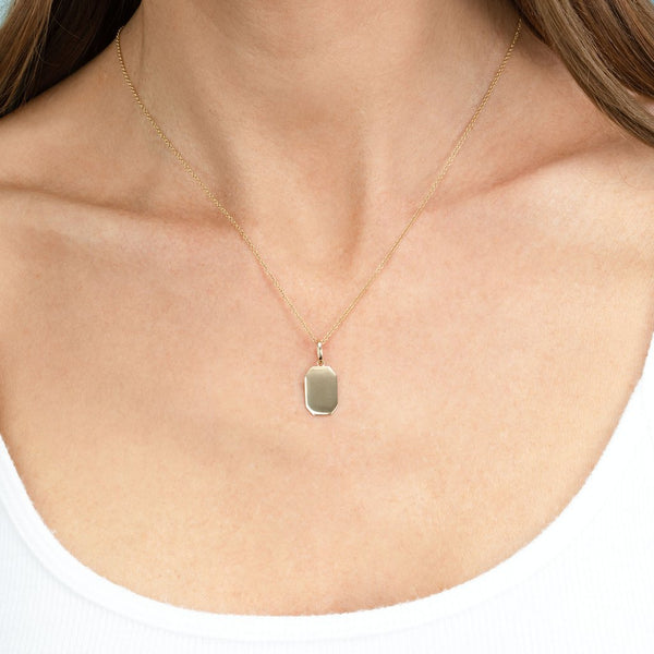 FX1402 Square Tag Pendant Necklace