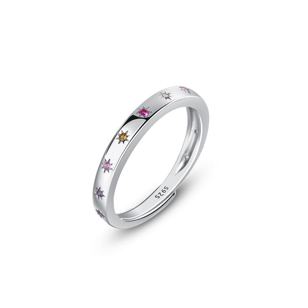 FJ1140 Colorful CZ Adjustable Rings