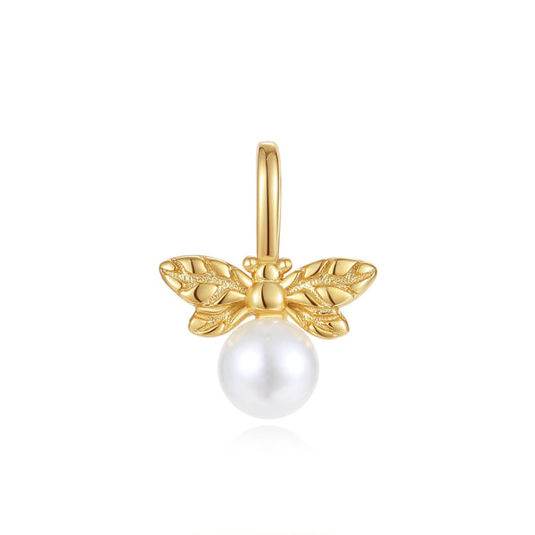 VFD0743 Shell Pearl Bee Charm