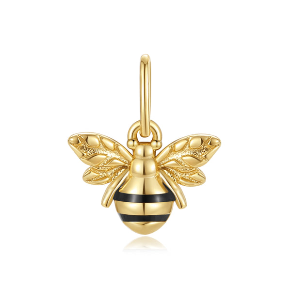 VFD0745 Black Enamel Bee Charm