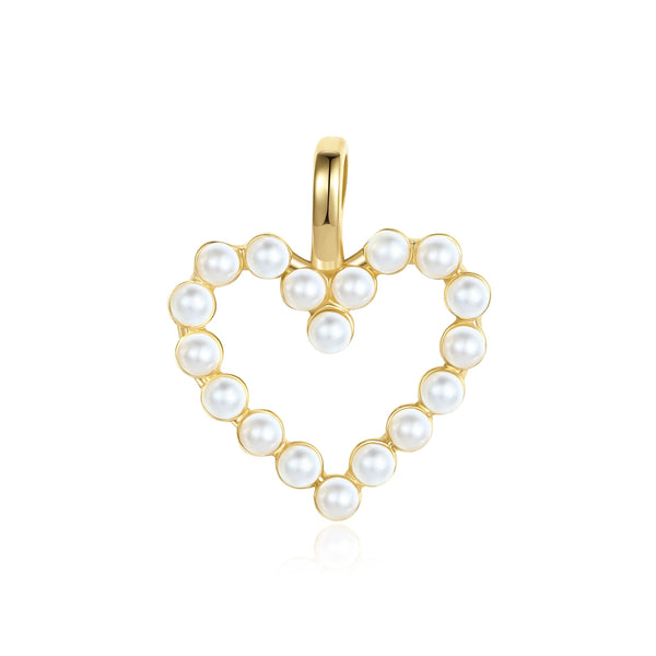 VFD0938 Shell Pearl Heart Charm