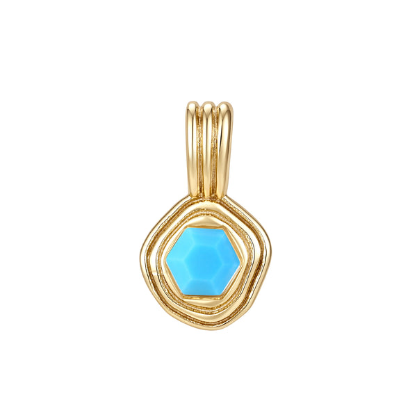 VFD1451  Hexagon Birthstone Charm