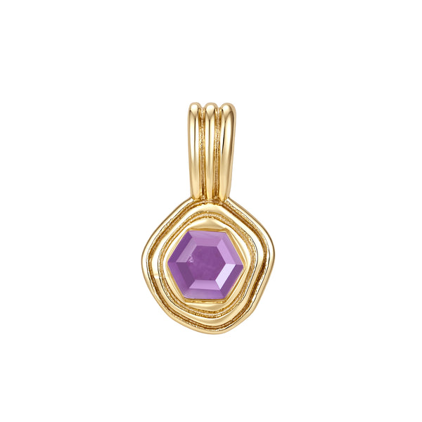 VFD1451  Hexagon Birthstone Charm