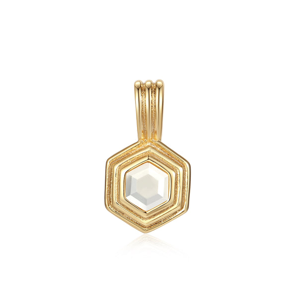 VFD1453  Hexagon Birthstone Charm
