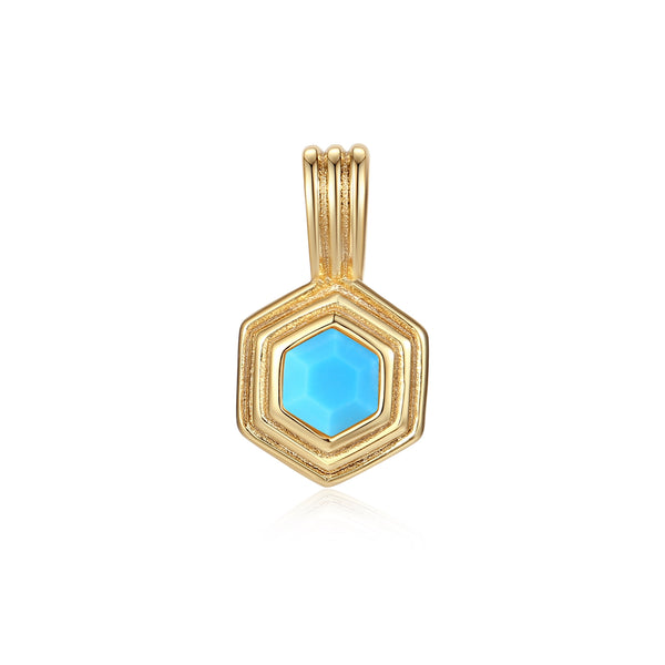 VFD1453  Hexagon Birthstone Charm
