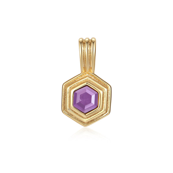 VFD1453  Hexagon Birthstone Charm