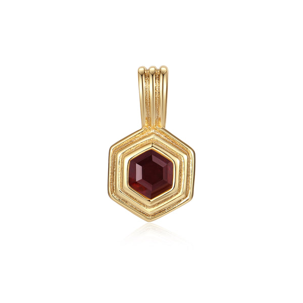 VFD1453  Hexagon Birthstone Charm