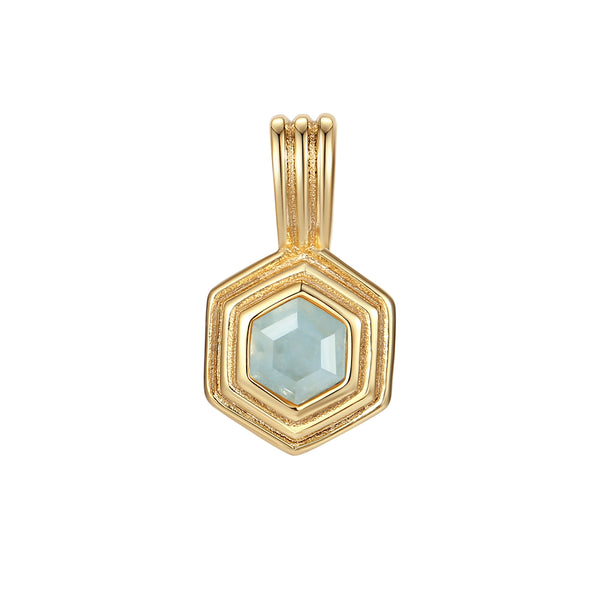 VFD1453  Hexagon Birthstone Charm