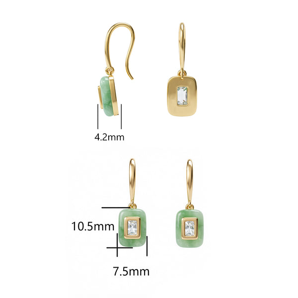 VFE1427 Green Aventurine Dangle Earrings