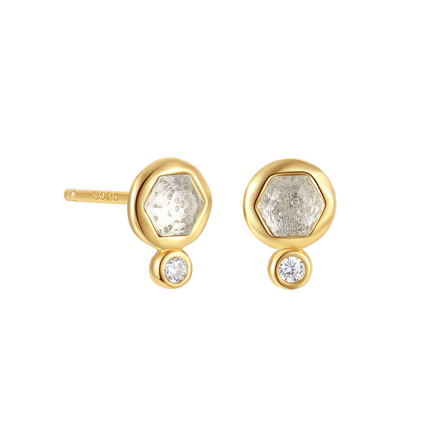 VFE1450 Hexagonal Birthstone Stud Earrings