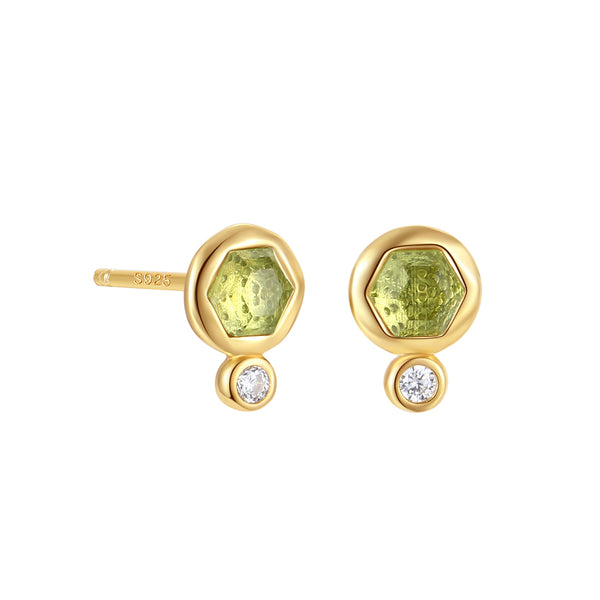 VFE1450 Hexagonal Birthstone Stud Earrings