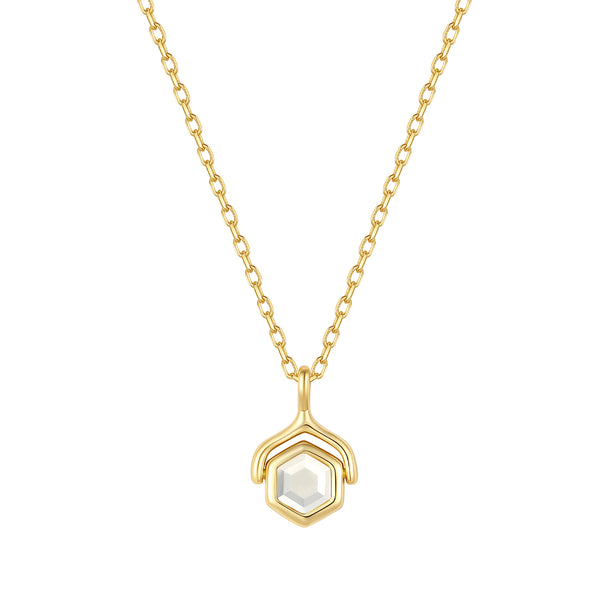 VFX1454 Hexagonal Birthstone Pendant Necklace