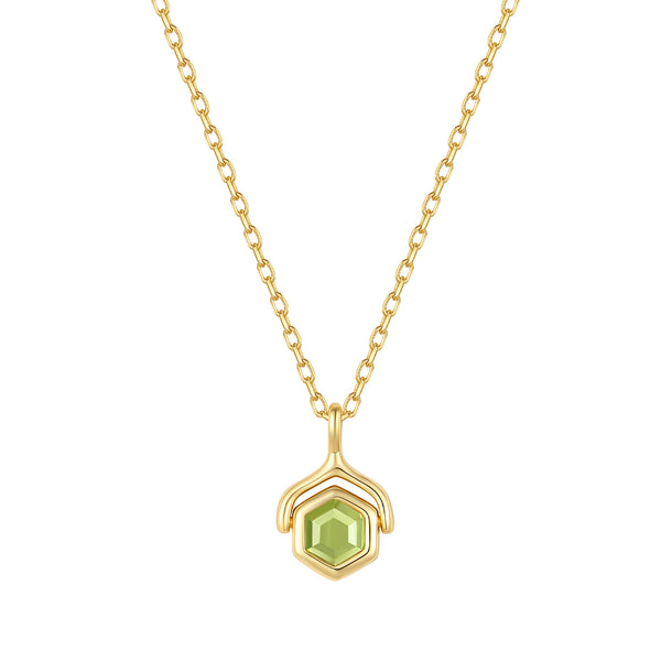 VFX1454 Hexagonal Birthstone Pendant Necklace