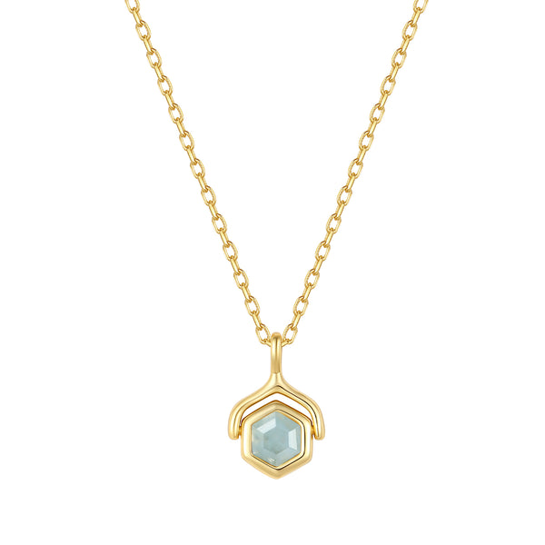 VFX1454 Hexagonal Birthstone Pendant Necklace