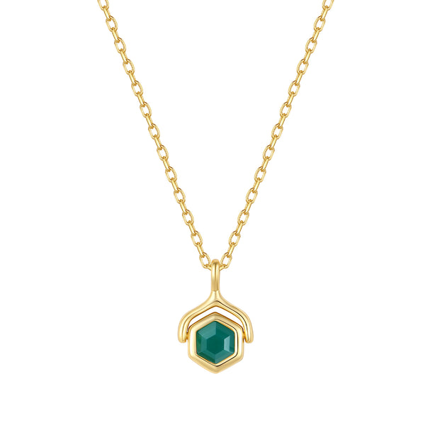 VFX1454 Hexagonal Birthstone Pendant Necklace