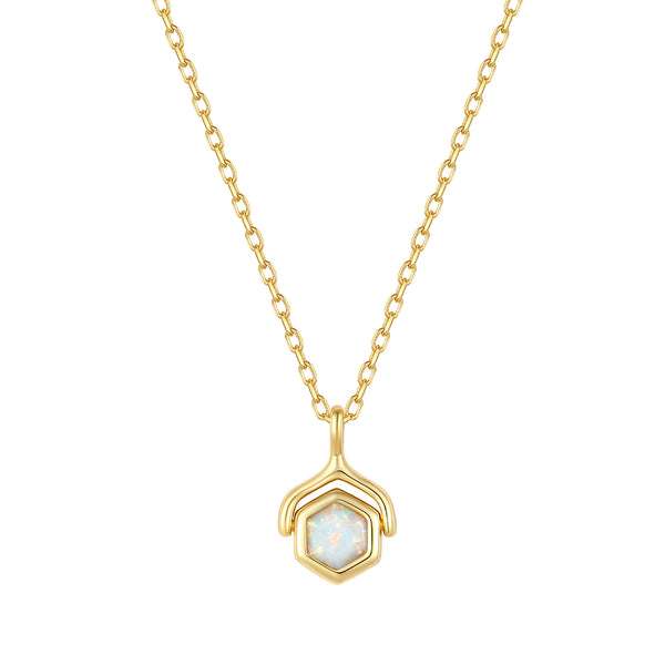 VFX1454 Hexagonal Birthstone Pendant Necklace