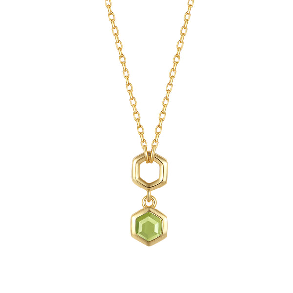 VFX1455 Hexagonal Honeycomb Double-Layer Necklace