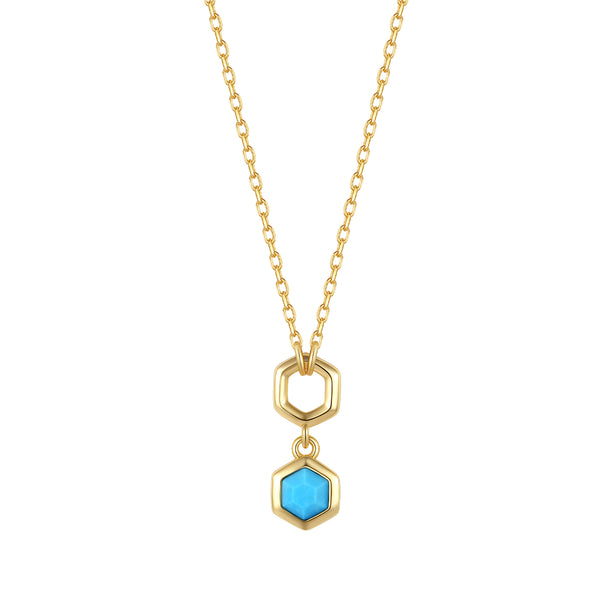 VFX1455 Hexagonal Honeycomb Double-Layer Necklace