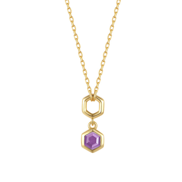 VFX1455 Hexagonal Honeycomb Double-Layer Necklace