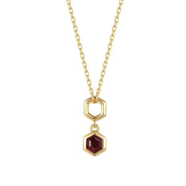 VFX1455 Hexagonal Honeycomb Double-Layer Necklace