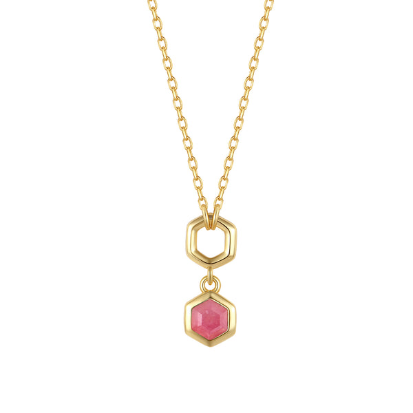 VFX1455 Hexagonal Honeycomb Double-Layer Necklace