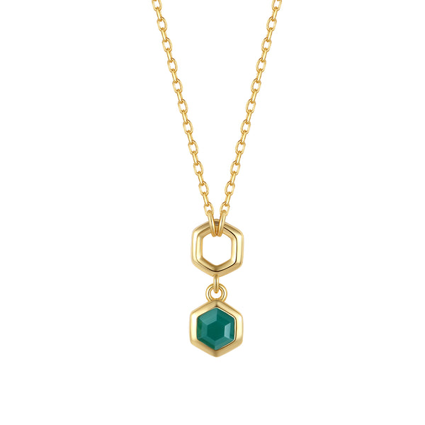 VFX1455 Hexagonal Honeycomb Double-Layer Necklace