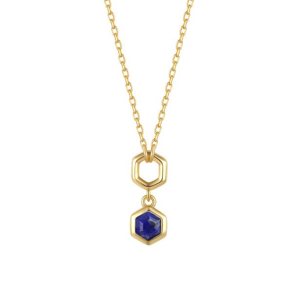 VFX1455 Hexagonal Honeycomb Double-Layer Necklace