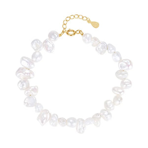 FS0250 925 Sterling Silver Baroque Pearl Bracelets Bracelet