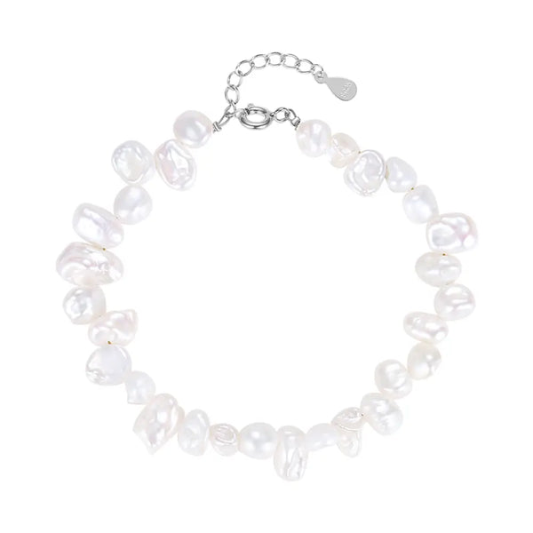 FS0250 925 Sterling Silver Baroque Pearl Bracelets Bracelet
