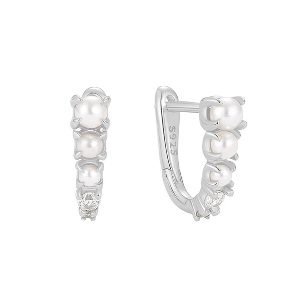 VFE0520 Pearl Statement Hoop Earrings