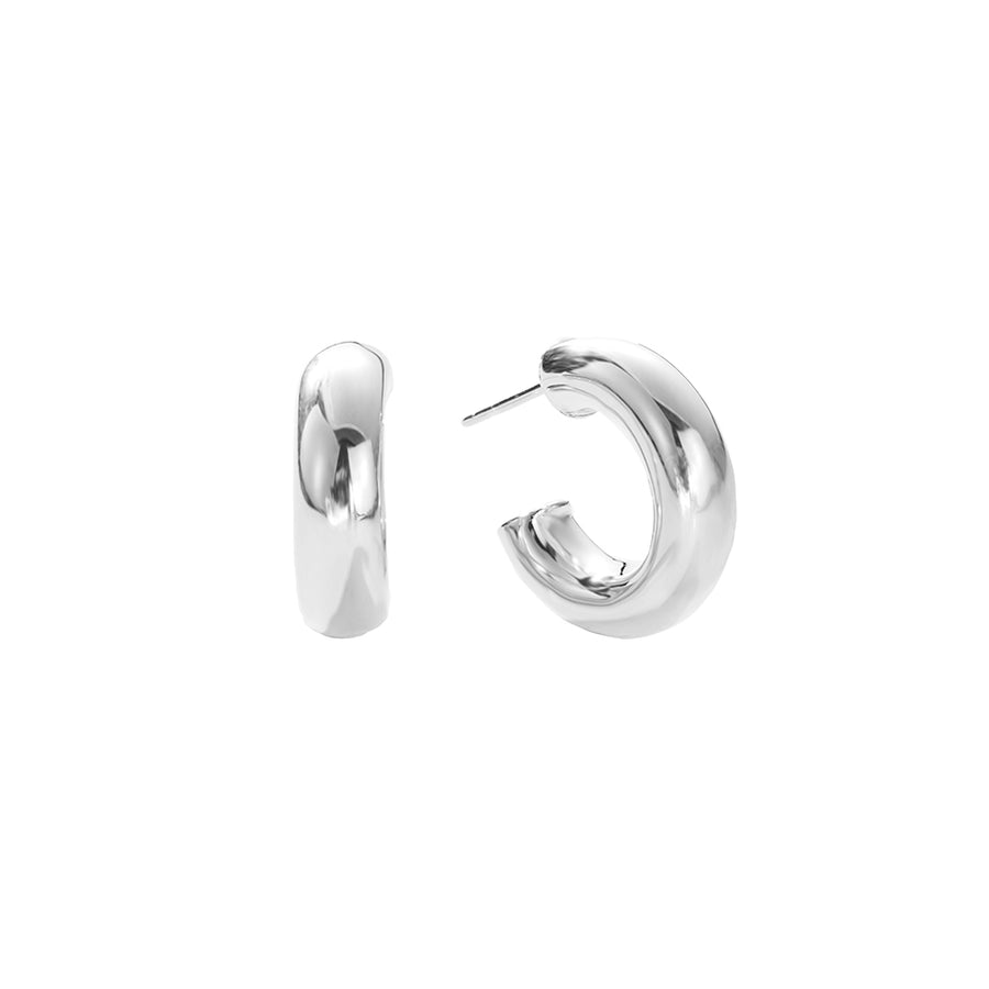FE2754 925 Sterling Silver High Polish Hoop Earring
