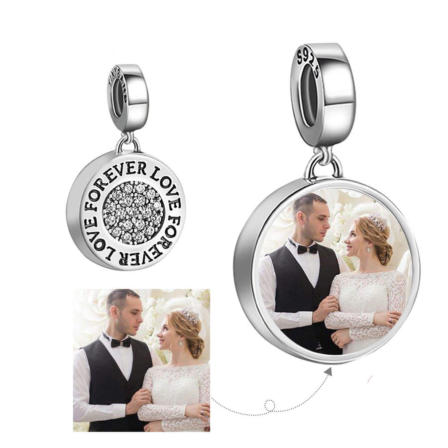 XP1009 925 Sterling Silver Forever Love Photo Charm