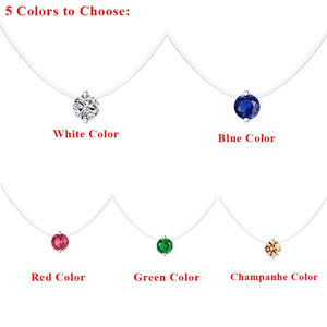YX1542 925 Sterling Silver CZ Stone Round Necklace 3 Color