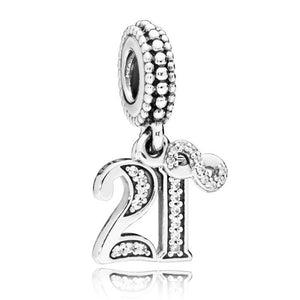 XX0001_21 925 Sterling Silver 21 Years Old Souvenir Charm