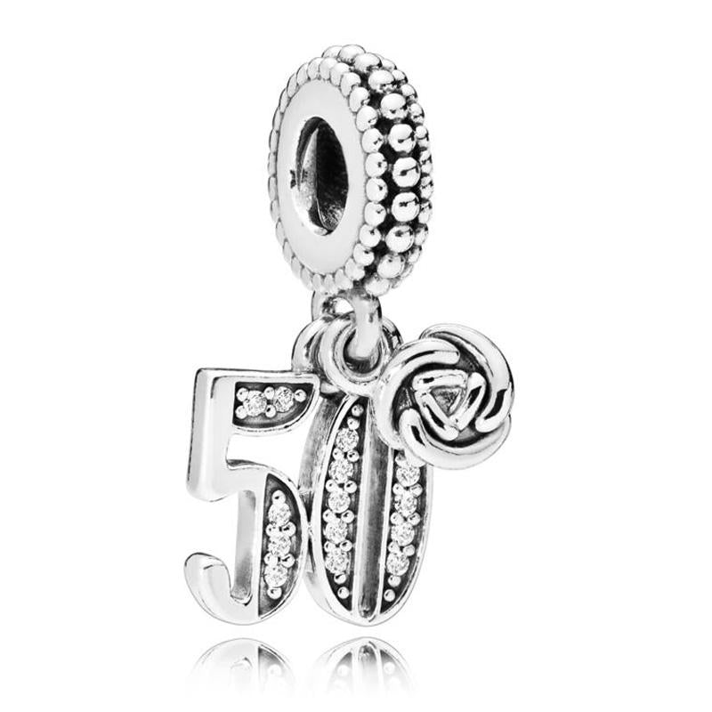 XX0001_50 925 Sterling Silver 50 Years Old Souvenir Charm