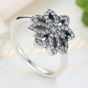 YJ1162 925 Sterling Silver Flower Zircon Ring