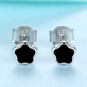 YE3119 925 Sterling Silver Cute Enamel Flower Stud Earrings
