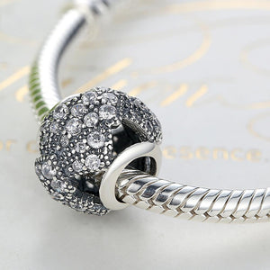 PY1362 925 Sterling Silver Cubic Zirconia Bead Charm