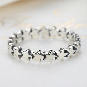 YJ1175 925 Sterling Silver Star Trail Stackable Finger Ring
