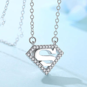 YX1500 925 Sterling Silver Superman Logo Pendant Necklace