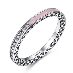 YJ1171 S925 Pink Lavender Enamel Women Ring