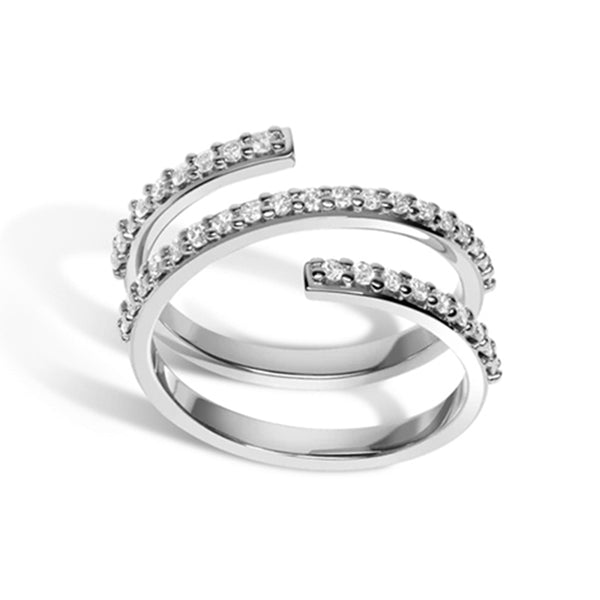 FJ0064 925 Sterling Silver Zircon Wrap Ring
