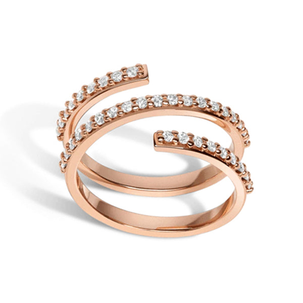 FJ0064 925 Sterling Silver Zircon Wrap Ring