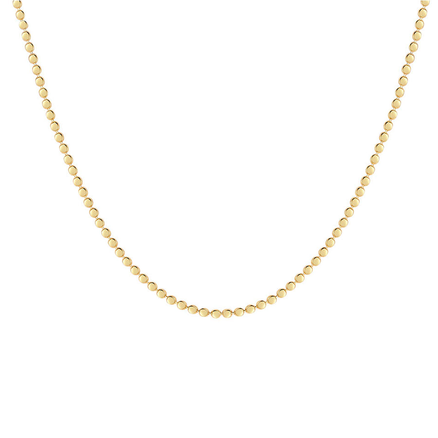 FX0793 925 Sterling Silver Flat Bead Chain Necklace