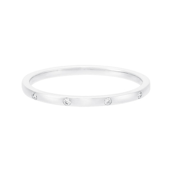 FJ0258 925 Sterling Silver Dotted Diamonds Ring