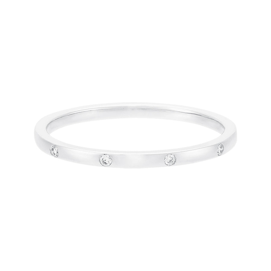 FJ0258 925 Sterling Silver Dotted Diamonds Ring