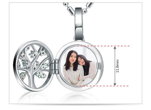 XP1011 925 Sterling Silver Family Tree Photo Necklace