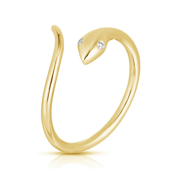 FJ0432 925 Sterling Silver Zircon Snake Ring